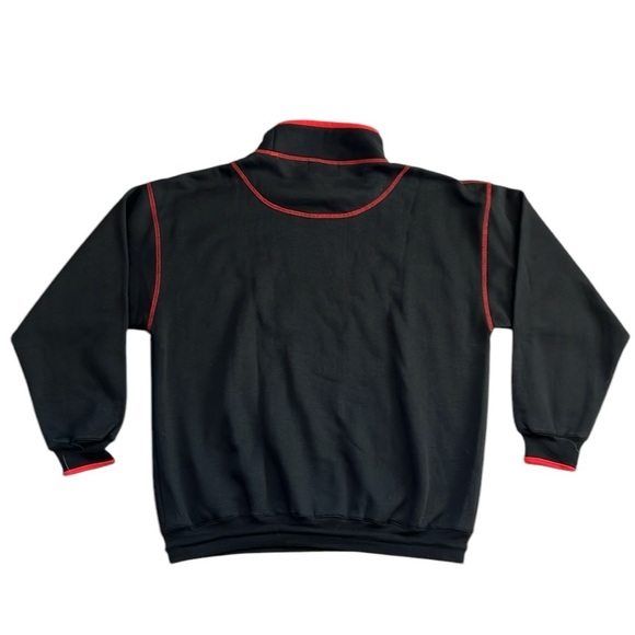 VTG Bugle Boy Dimension Mock Turtleneck Pullover Black/Red Embroidered Large - Picture 11 of 12